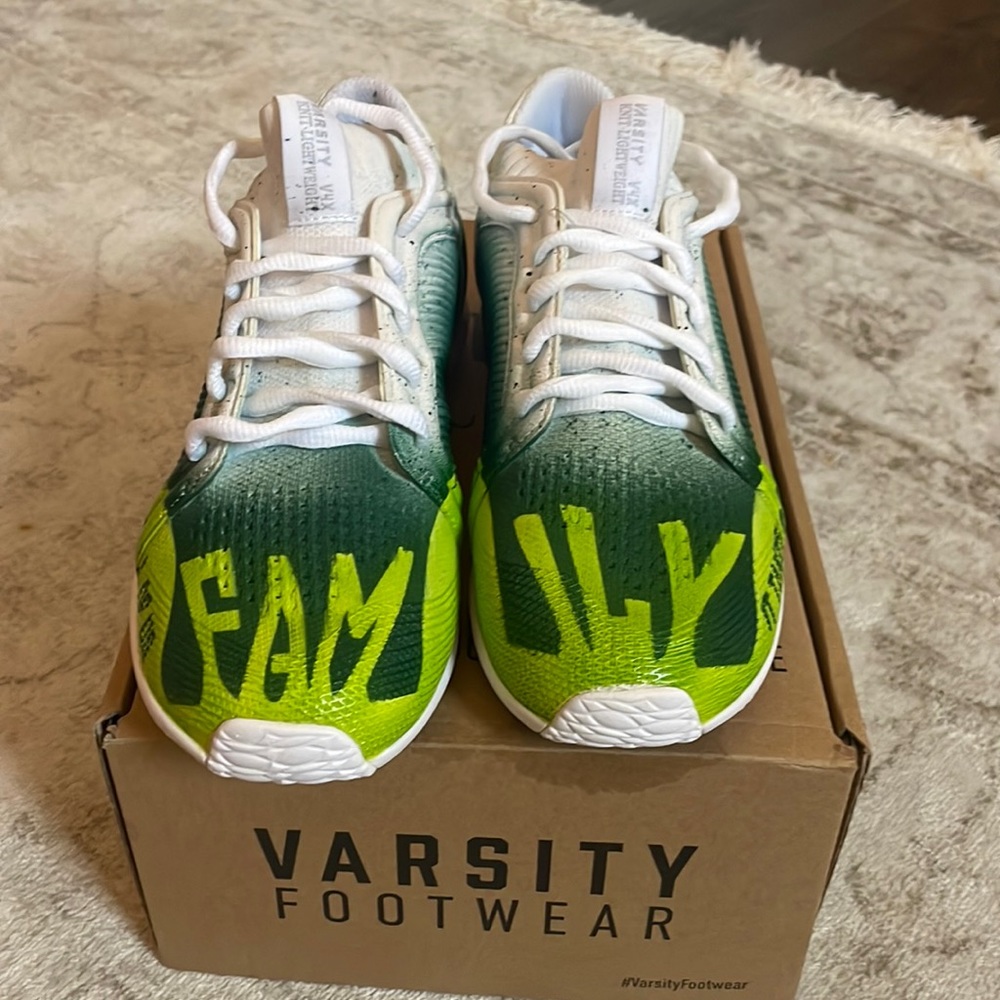 VARSITY sneakers, hand painted for Eagles Autism Challenge, size 7.5